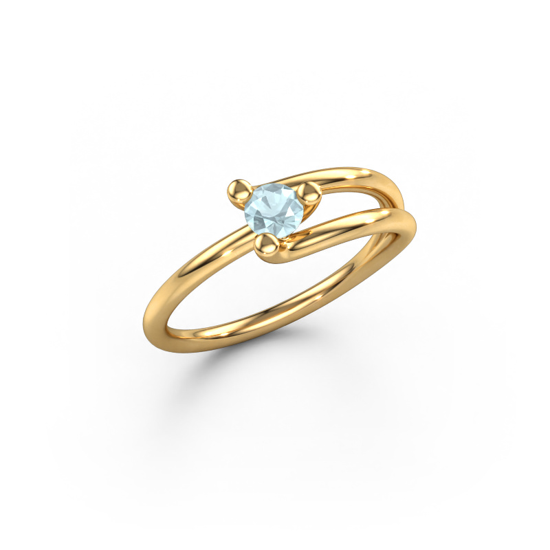 Bild von Ring Roosmarijn 585 Gold Aquamarin 3.7 mm