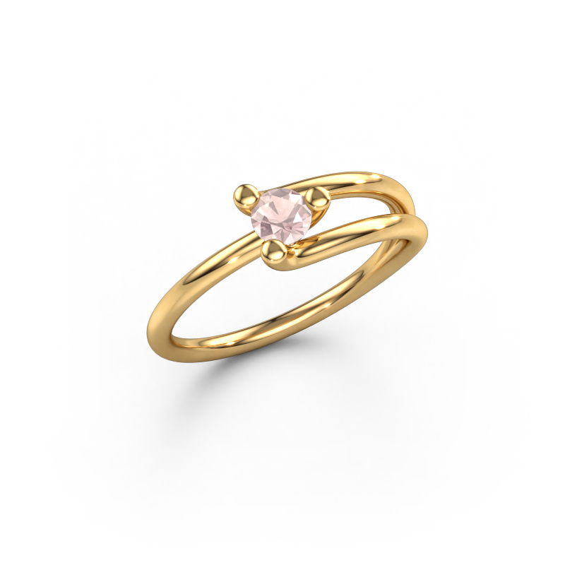 Bild von Ring Roosmarijn 585 Gold Morganit Champagner 3.7 mm