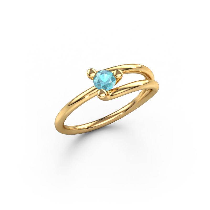 Image of Ring Roosmarijn 585 gold Blue topaz 3.7 mm