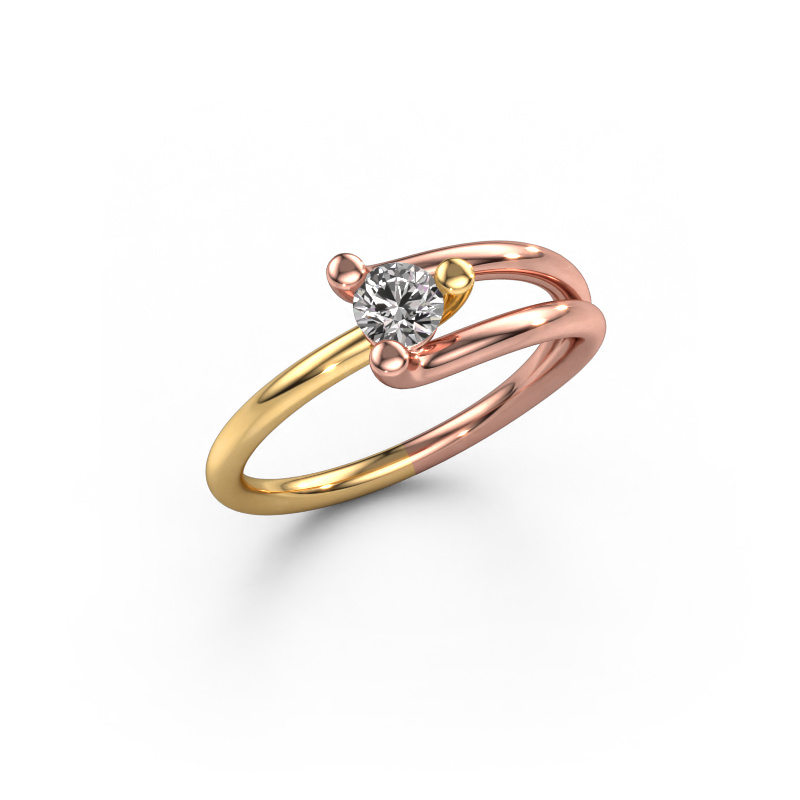 Image of Ring Roosmarijn 585 rose gold Diamond 0.25 crt