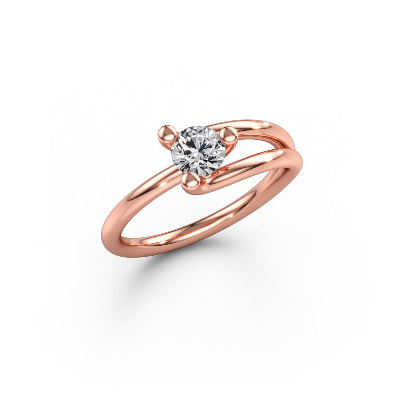 Bild av Ring Roosmarijn 585 roséguld Labbodlad diamant 0.40 crt