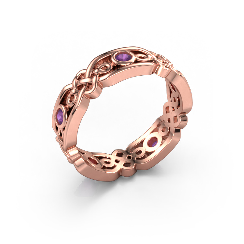 Image of Wedding ring Rosa 585 rose gold ±0.20x0.08 in Amethyst