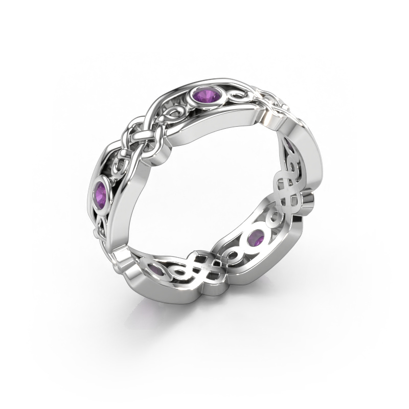 Bild von Ehering Rosa 585 Weißgold ±5x2 mm Amethyst