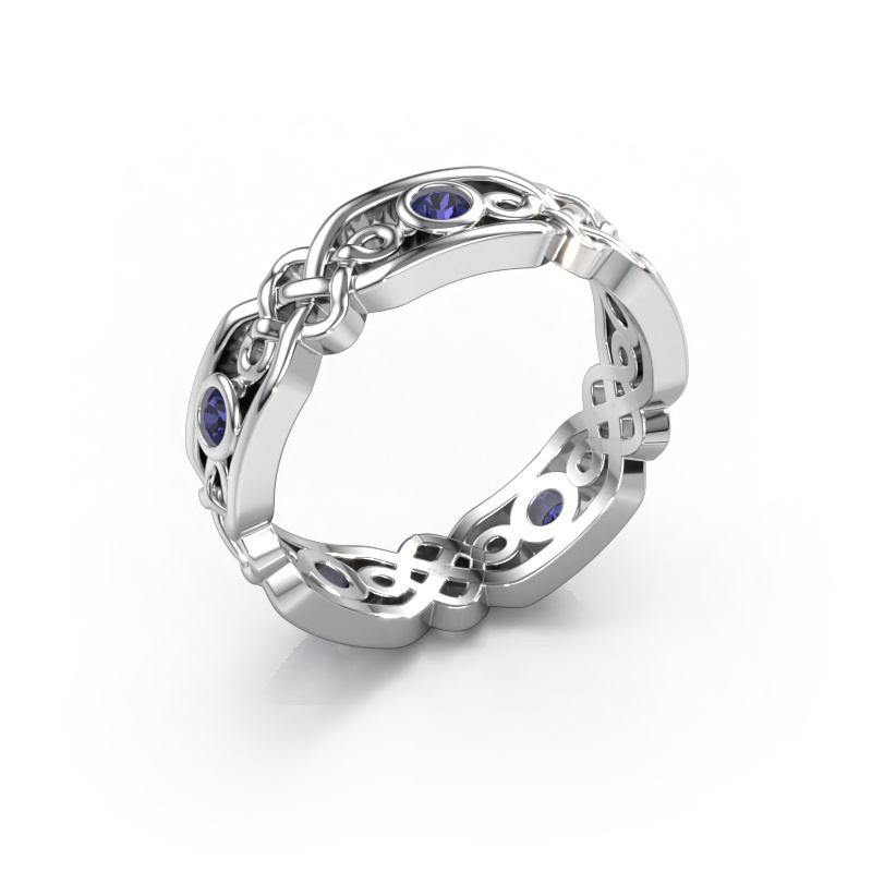 Image of Wedding ring Rosa 585 white gold ±0.20x0.08 in Sapphire
