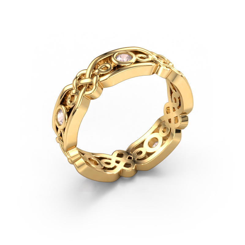 Image of Wedding ring Rosa 585 gold ±0.20x0.08 in Morganite champagne