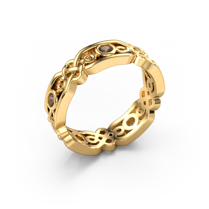 Bild von Ehering Rosa 585 Gold ±5x2 mm Rauchquarz