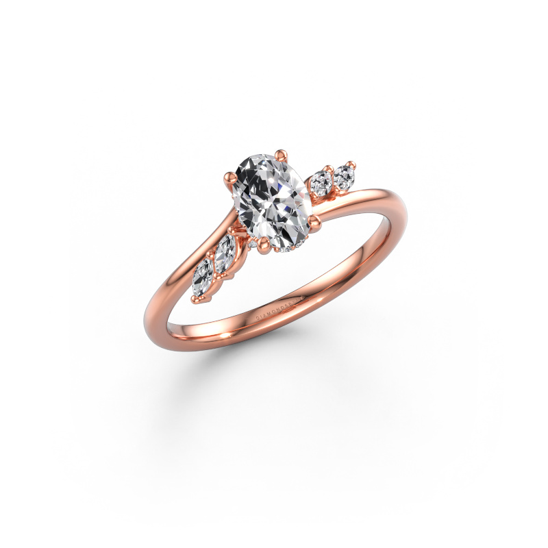 Bild av Förlovningsring Rosalee OVL 585 roséguld Labbodlad diamant 0.790 crt