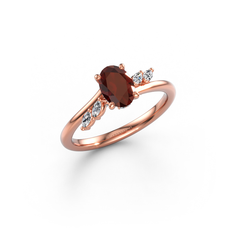 Bild von Verlobungsring Rosalee OVL 585 Roségold Granat 7x5 mm