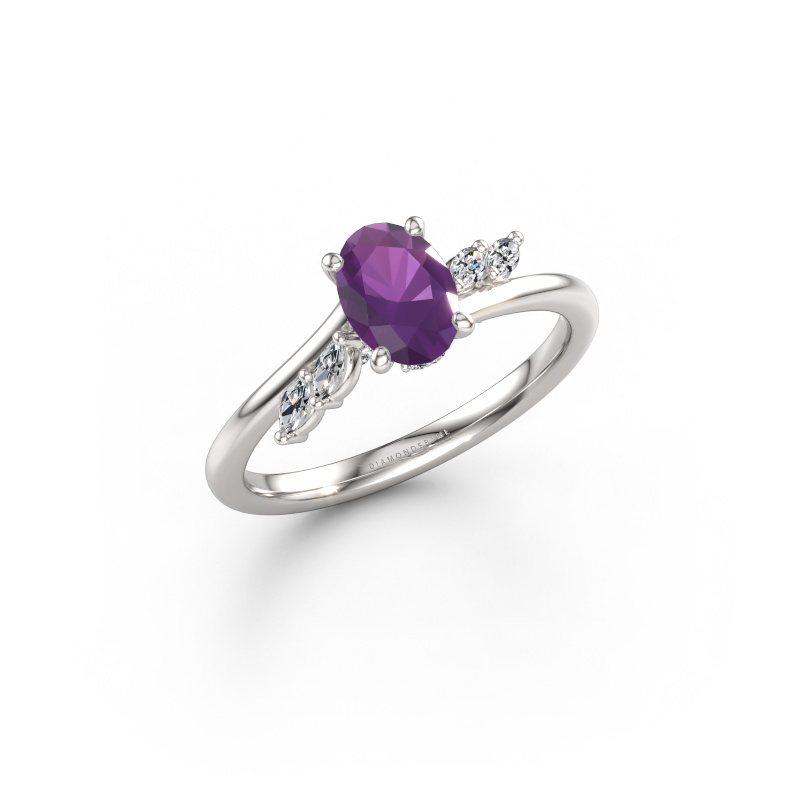 Bild von Verlobungsring Rosalee OVL 950 Platin Amethyst 7x5 mm