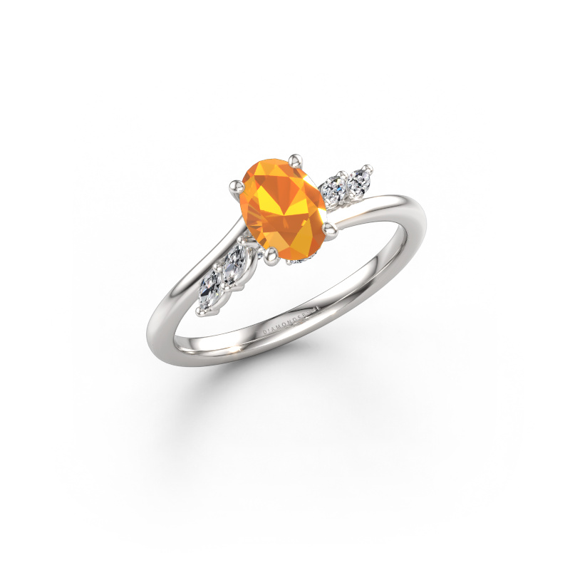 Image of Engagement ring Rosalee OVL 950 platinum Citrin 7x5 mm