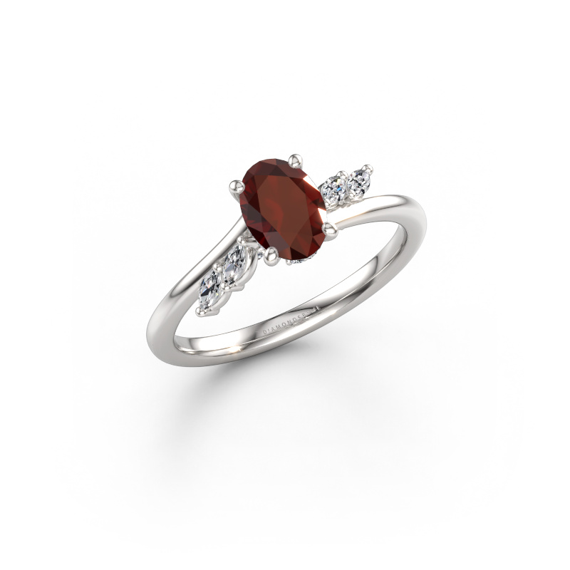 Bild von Verlobungsring Rosalee OVL 950 Platin Granat 7x5 mm