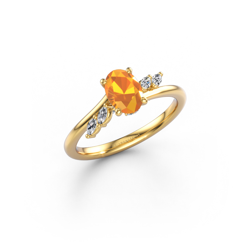 Image of Engagement ring Rosalee OVL 585 gold Citrin 7x5 mm