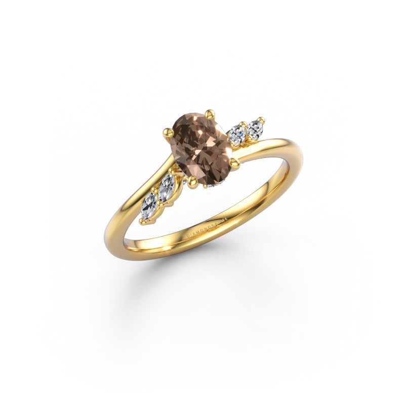 Image of Engagement ring Rosalee OVL 585 gold Brown diamond 0.900 crt