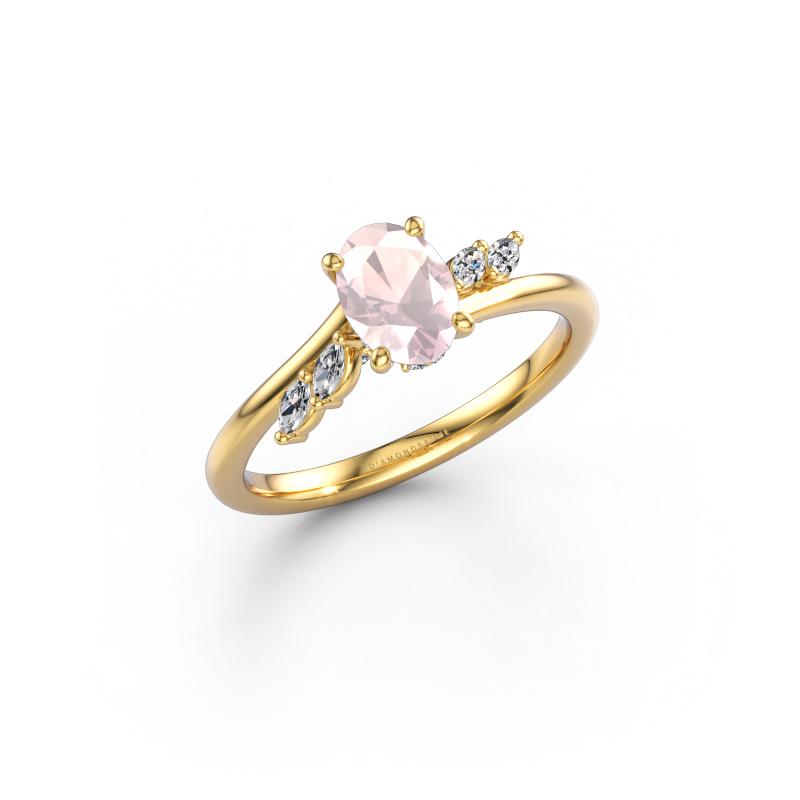 Image de Bague de fiançailles Rosalee OVL 585 or jaune Champagne morganite 7x5 mm