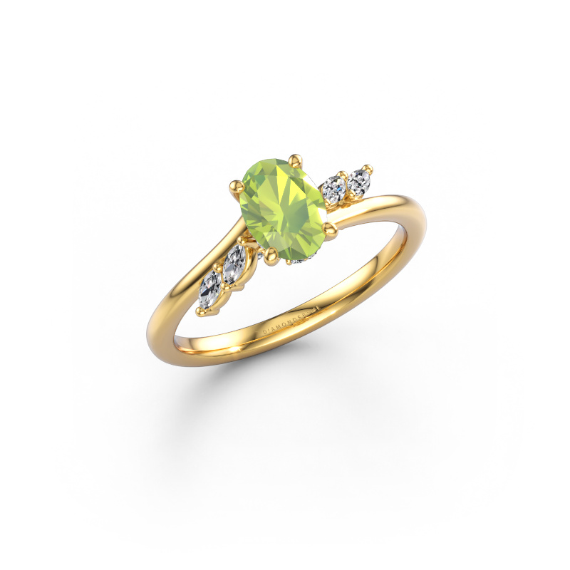 Image of Engagement ring Rosalee OVL 585 gold Peridot 7x5 mm
