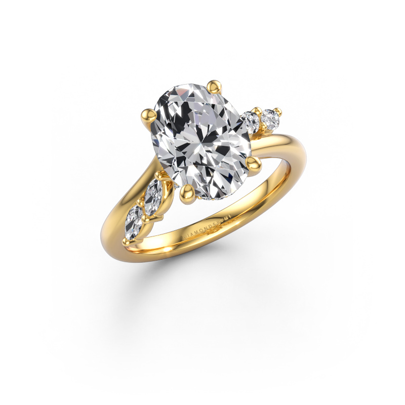 Image of Engagement ring Rosalee OVL 585 gold Lab-grown diamond 3.26 crt