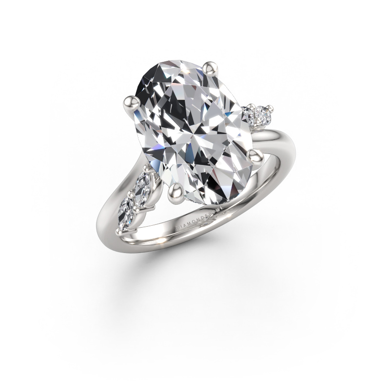 Image de Bague de fiançailles Rosalee OVL 585 or blanc Diamant synthétique 5.65 crt