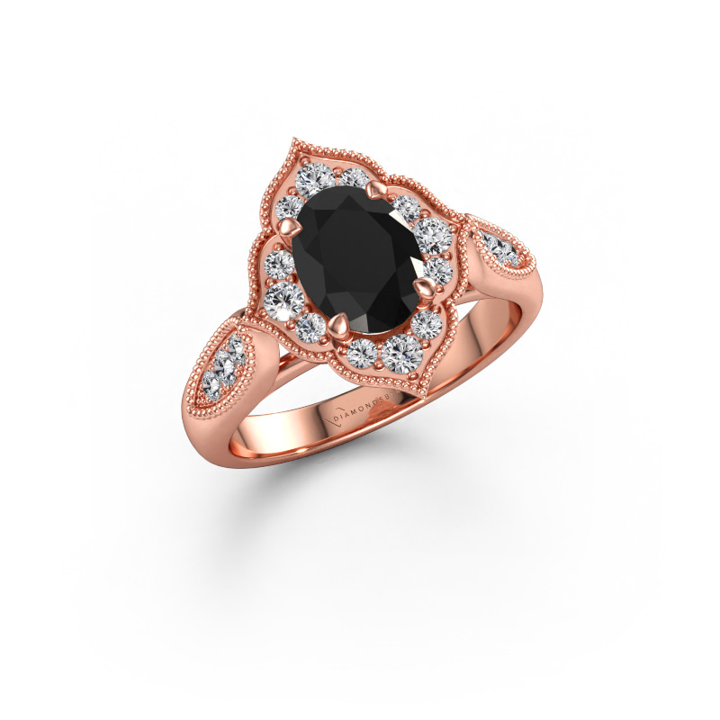 Bild av Förlovningsring Rosan 585 roséguld Svart diamant 1.768 crt