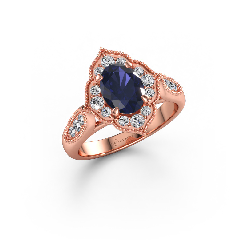 Bild av Förlovningsring Rosan 585 roséguld Safir 8x6 mm