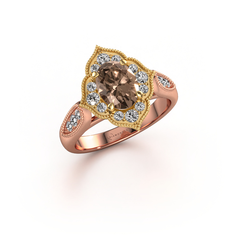 Bild von Verlobungsring Rosan 585 Roségold Braun Diamant 1.468 crt