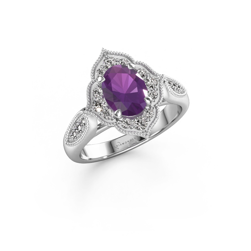 Bild von Verlobungsring Rosan 950 Platin Amethyst 8x6 mm