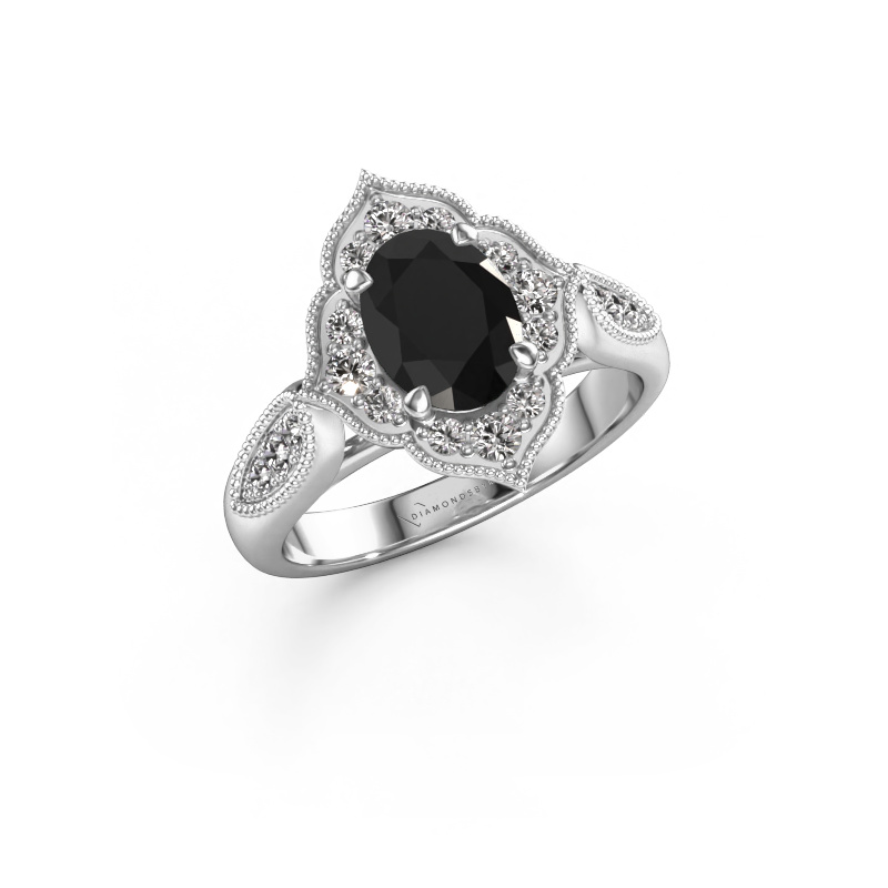 Image of Engagement ring Rosan 950 platinum Black diamond 1.768 crt