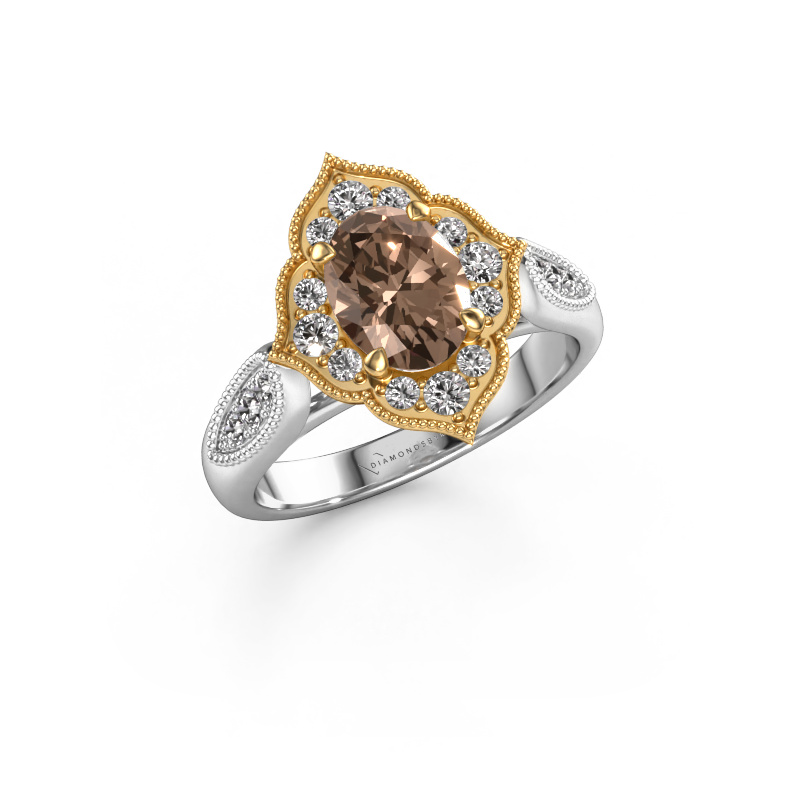 Afbeelding van Verlovingsring Rosan 585 witgoud Bruine diamant 1.468 crt