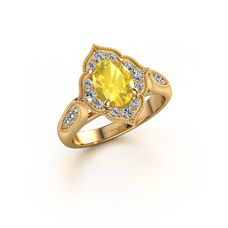 Image de Bague de fiançailles Rosan 585 or jaune Saphir jaune 8x6 mm