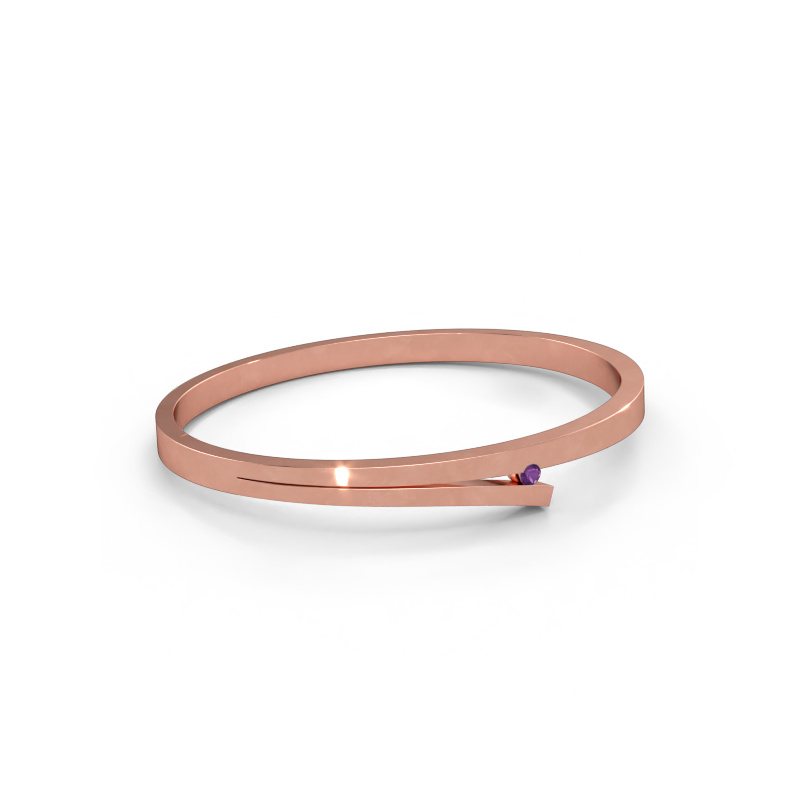 Immagine di Bracciale rigido Rosario 585 oro rosa Ametista 3 mm