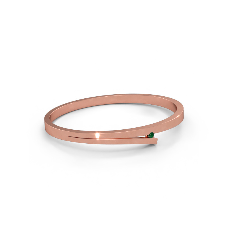 Immagine di Bracciale rigido Rosario 585 oro rosa Smeraldo 3 mm