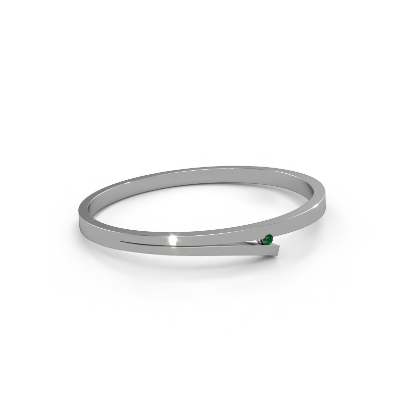 Image of Bangle Rosario 585 white gold Emerald 3 mm