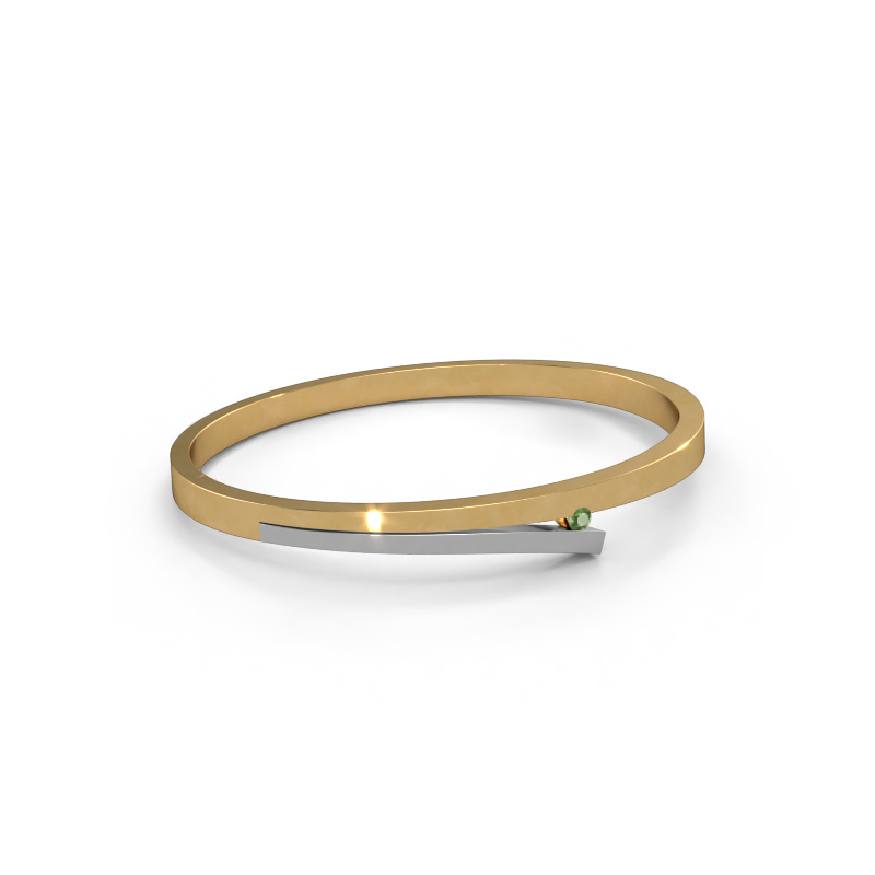 Image of Bangle Rosario 585 gold Tourmaline green 3 mm