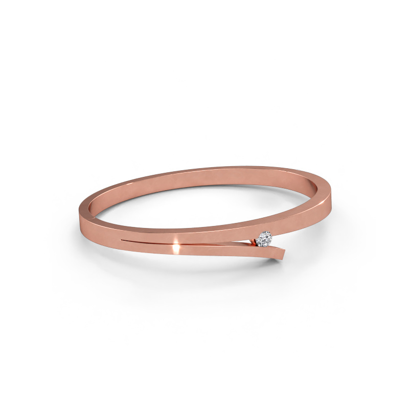 Immagine di Bracciale rigido Rosario 585 oro rosa Diamante lab grown 0.30 crt