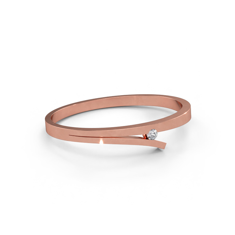 Immagine di Bracciale rigido Rosario 585 oro rosa Diamante 0.50 crt