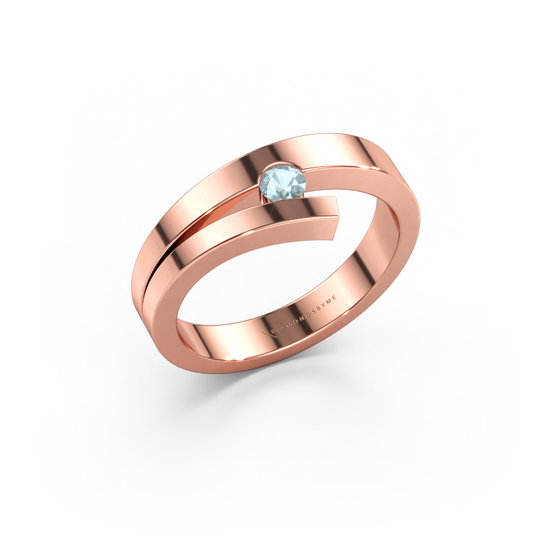 Bild av Ring Rosario 585 roséguld Akvamarin 3 mm