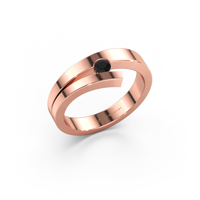 Bild av Ring Rosario 585 roséguld Svart diamant 0.12 crt