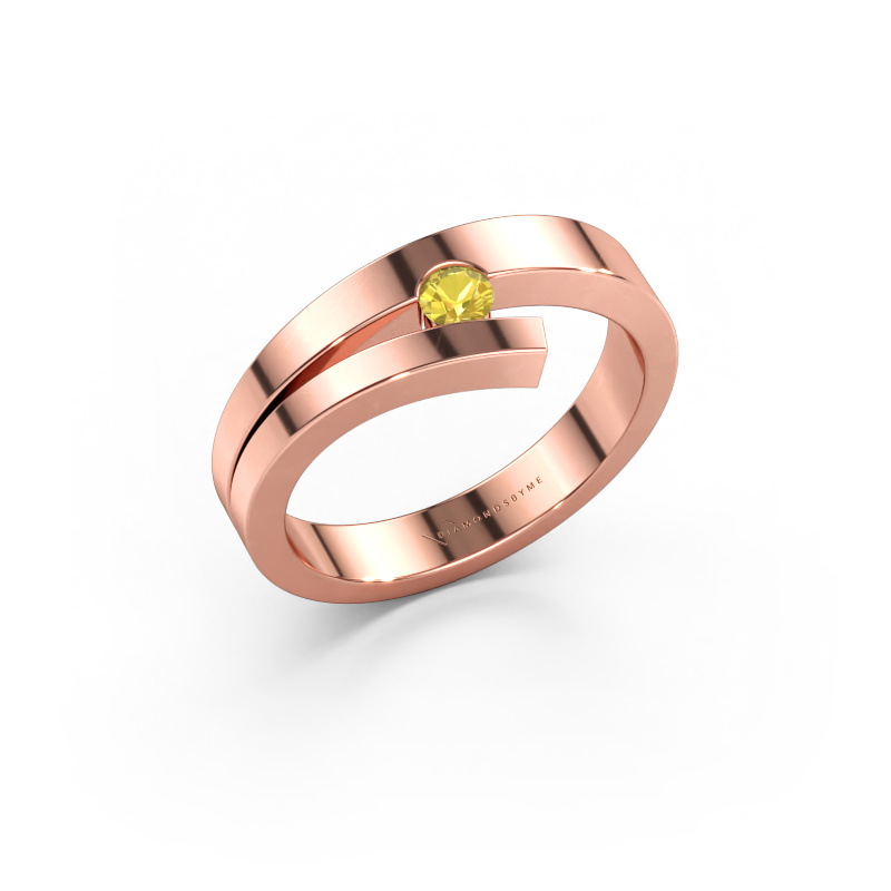 Bild av Ring Rosario 585 roséguld Gul safir 3 mm