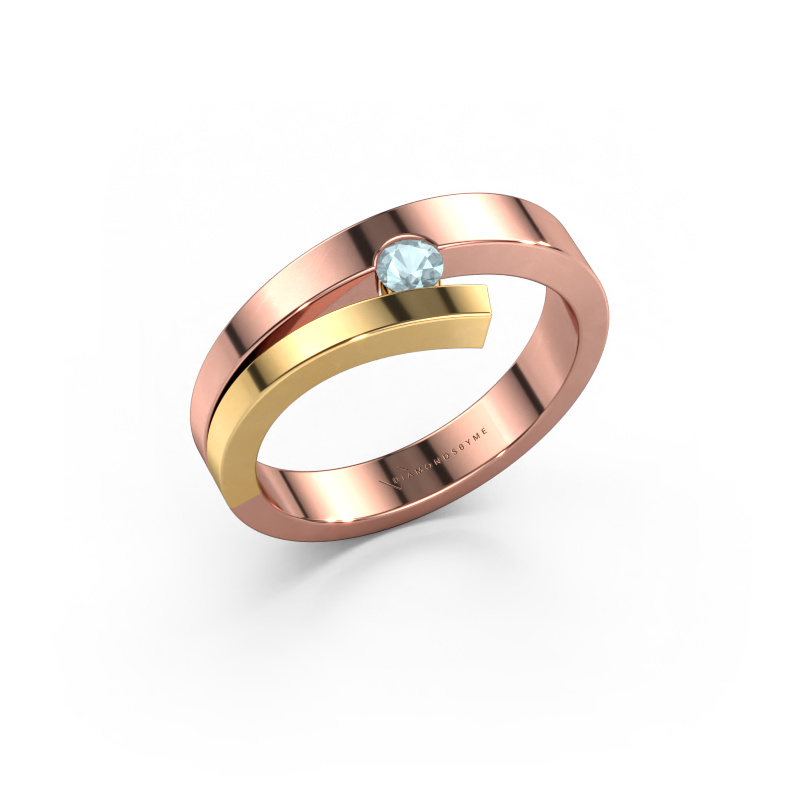 Image of Ring Rosario 585 rose gold Aquamarine 3 mm