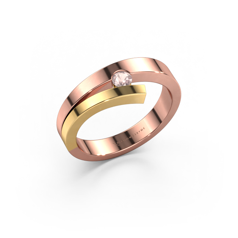 Bild von Ring Rosario 585 Roségold Morganit Champagner 3 mm