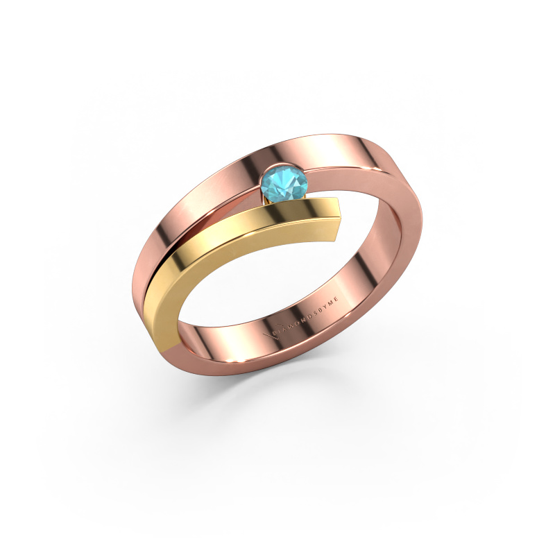 Image of Ring Rosario 585 rose gold Blue topaz 3 mm