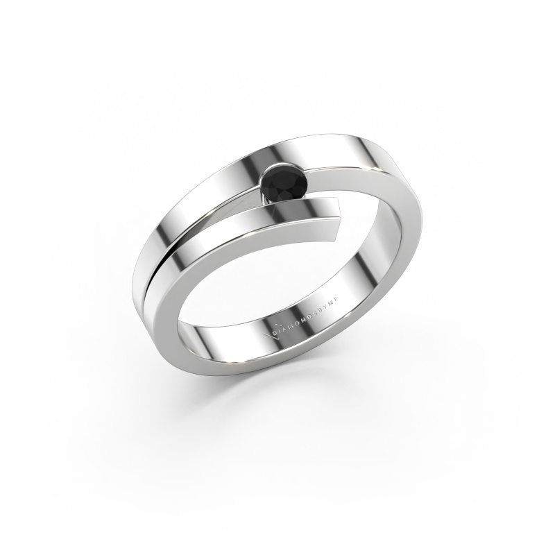 Bild av Ring Rosario 585 vitt guld Svart diamant 0.12 crt