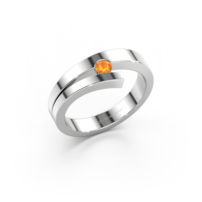 Image de Bague Rosario 585 or blanc Citrine 3 mm