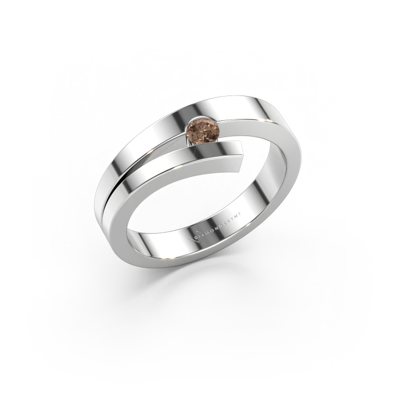Immagine di Anello Rosario 585 oro bianco Diamante marrone 0.10 crt