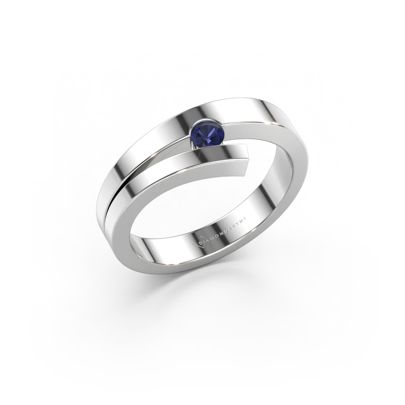 Immagine di Anello Rosario 585 oro bianco Zaffiro 3 mm