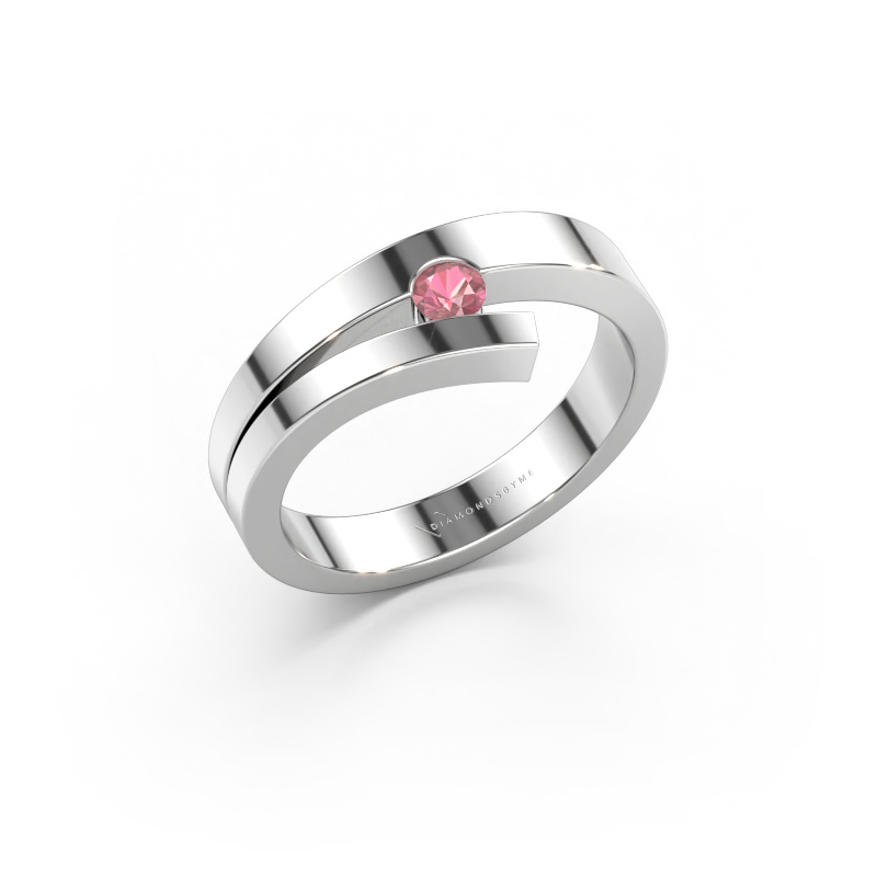 Bild av Ring Rosario 585 vitt guld Rosa turmalin 3 mm