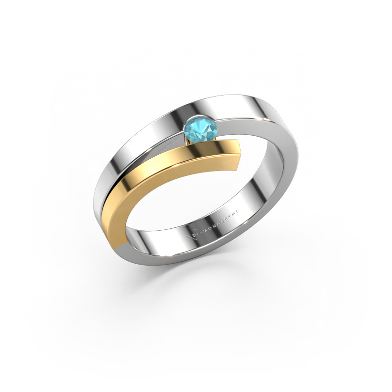 Bild von Ring Rosario 585 Weißgold Blau Topas 3 mm