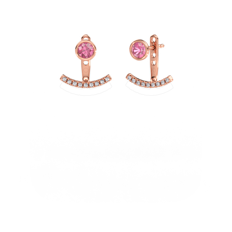 Bild av örhängen Rosetta 585 roséguld Rosa safir 4 mm