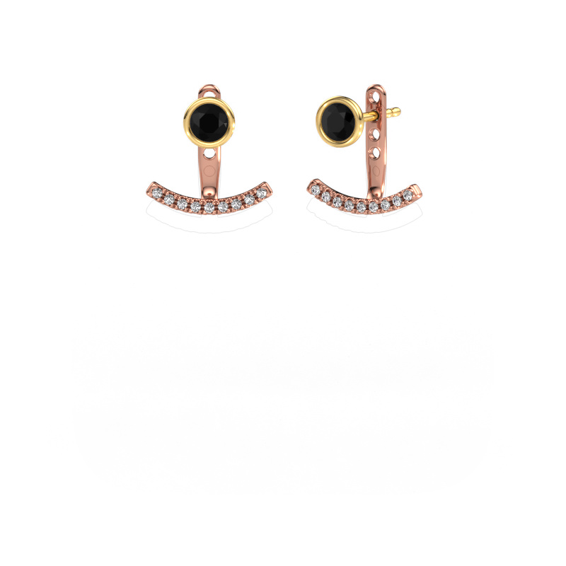 Image of Earrings Rosetta 585 rose gold Black diamond 0.72 crt