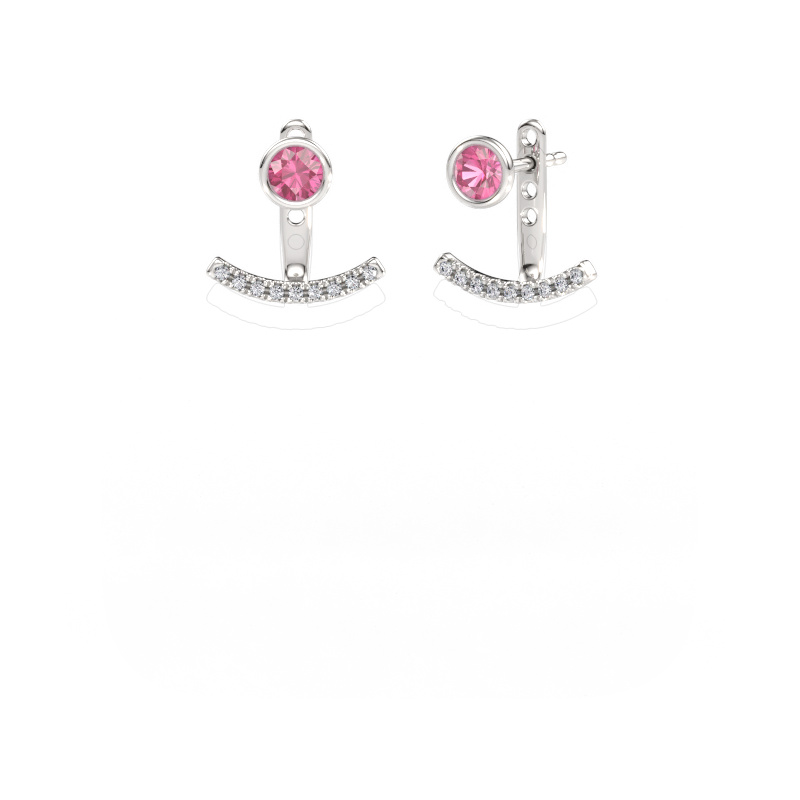 Bild av örhängen Rosetta 585 vitt guld Rosa safir 4 mm
