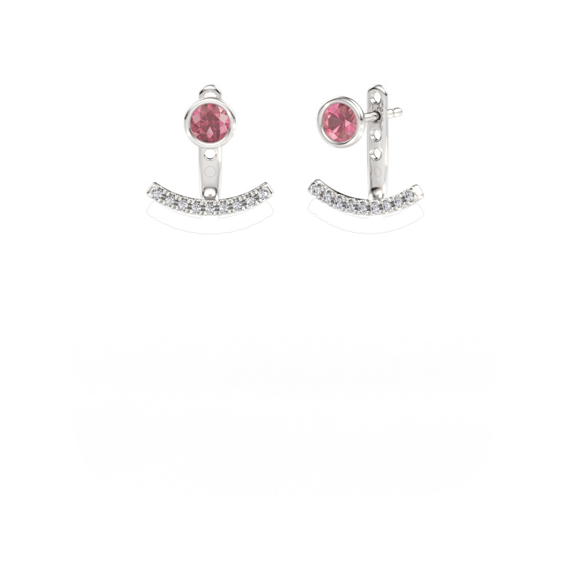 Immagine di Orecchini Rosetta 585 oro bianco Tormalina rosa 4 mm